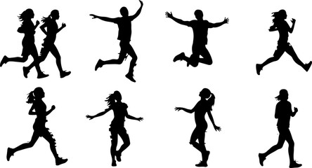 Elegant Women Fashion Silhouettes in Stylish Poses