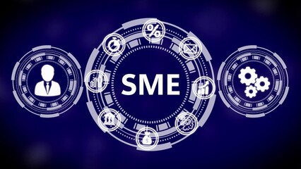SME Business Concept with Digital Network and Icons 