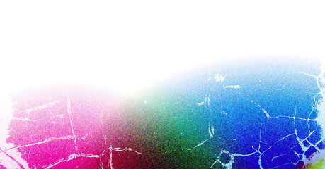 A vibrant explosion of color like a dreamscape painted on an aged wall revealing textures and depths with a faded bright