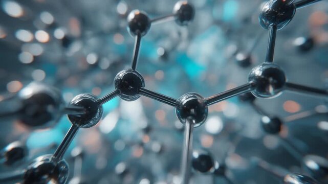 Stunning molecular structure illustration showcasing intricate details of atoms and bonds in a modern scientific context
