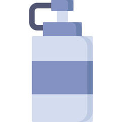 Simple Illustration of a White and Blue Lotion Bottle with a Pump Dispenser on a Transparent Background Ideal for Skincare and Beauty Concepts