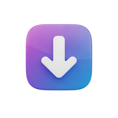 Modern down arrow icon with gradient background