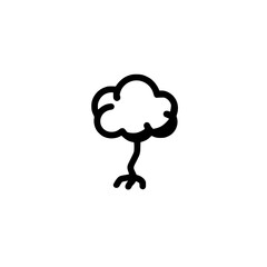 Cloud silhouette icon with roots vector illustration design concept nature connection symbol graphic art