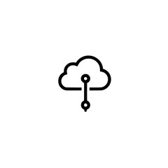 Cloud icon silhouette with stick vector illustration design concept abstract symbol graphic art