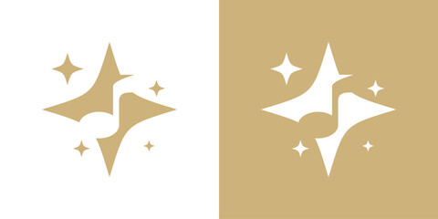 A modern dual-meaning logo combining a star with a music note, symbolizing creativity, musical talent, and standout artistic expression.