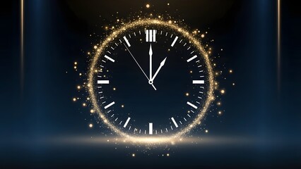 New Year Countdown Clock and Light Particles