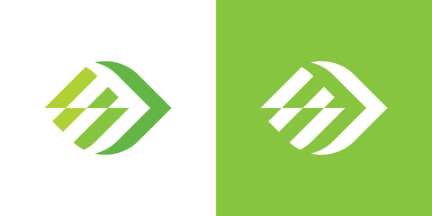 A modern dual-meaning logo combining an energy symbol with a leaf, representing sustainable power, eco-friendly solutions, and clean green innovation. ©  Jagat_Aji