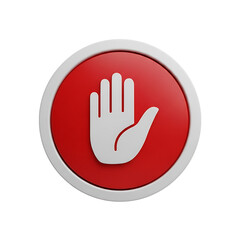 Obraz premium Red stop sign with white hand symbol
