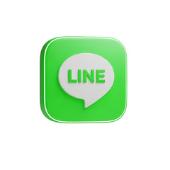 Green line app icon with white speech bubble logo