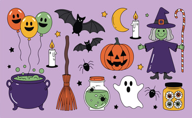 Halloween Poster Set - Minimalist Retro Cat, Zombie Hand, and Ghost Vector