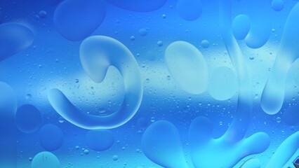 Abstract Colorful Organic Food Oil Drops Bubbles On Water Surface