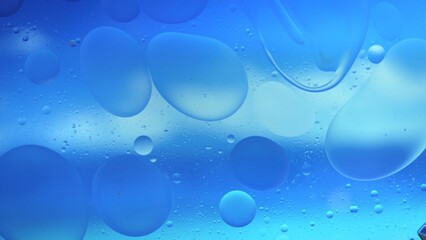 Abstract Colorful Organic Food Oil Drops Bubbles On Water Surface