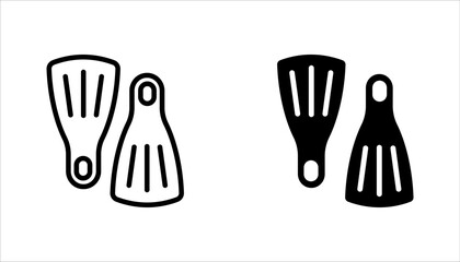Scuba flippers icons set. flippers set featuring various designs for underwater activities, vector illustration on white background © Ainul