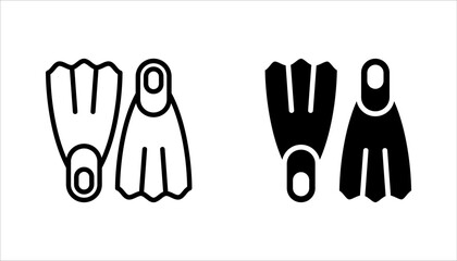 Scuba flippers icons set. flippers set featuring various designs for underwater activities, vector illustration on white background © Ainul