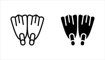 Scuba flippers icons set. flippers set featuring various designs for underwater activities, vector illustration on white background © Ainul