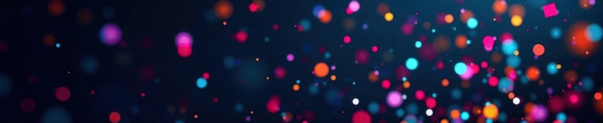 Colorful confetti bursts on a dark background, celebrating a birthday , silver, white