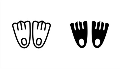Scuba flippers icons set. flippers set featuring various designs for underwater activities, vector illustration on white background © Ainul
