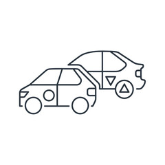 Outlined Car Collision Icon Vehicle Accident Vector Illustration