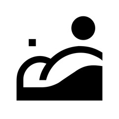 Simple black and white landscape icon representing nature or travel
