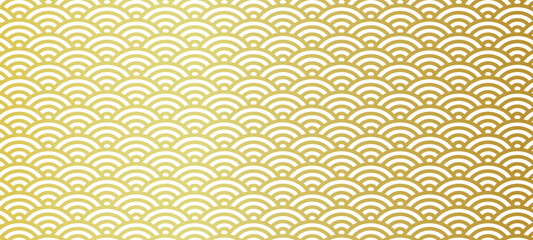 金の青海波　祝いの古典紋様　背景　ベクター