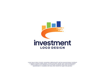 Investment business logo design. Marketing, sales, graph logo design template