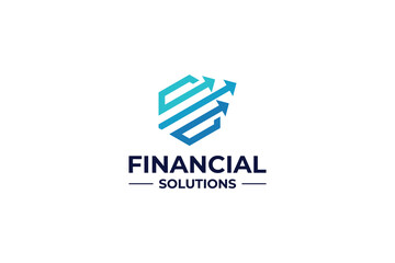 Finance solution logo design. Grow Business logo template