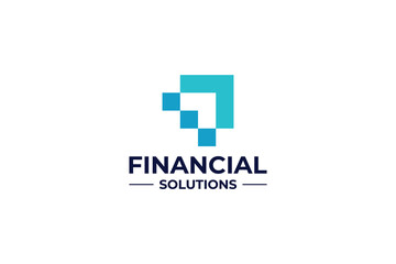 Finance solution logo design. Grow Business logo template