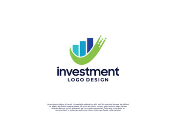 Investment business logo design. Marketing, sales, graph logo design template