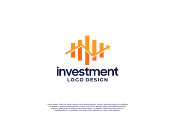 Creative grow marketing, invest business logo design