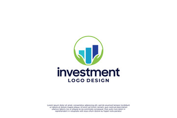 Creative grow marketing, invest business logo design