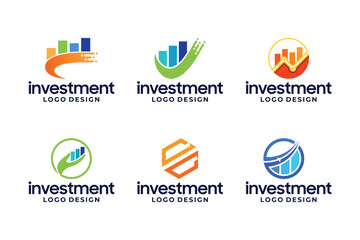 Set of investment, business, marketing logo design