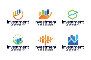 Set of investment, business, marketing logo design