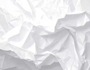 Obraz premium Close-up of intricately crumpled, white, textured paper