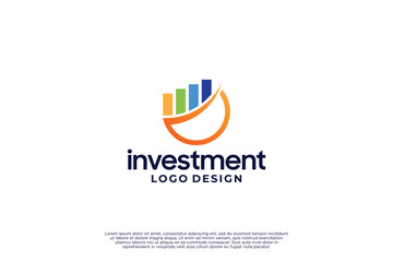 Investment business, marketing stats logo template