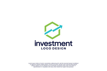 Creative grow marketing, invest business logo design