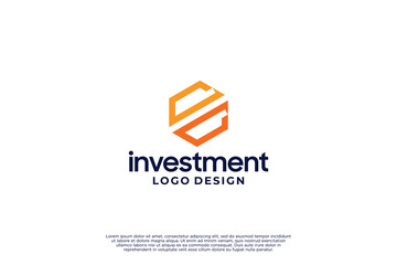 Investment business logo design. Marketing, sales, graph logo design template