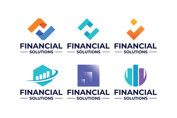 Set of finance solution logo design