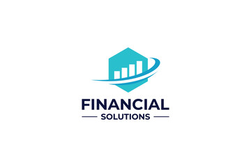 Marketing statistic logo design. Finance logo template