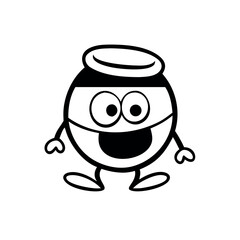 Obraz premium Adorable cartoon candy mascot playfully peeking out from a jar lid in fun cute style Vector illustration