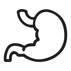 Illustration vector graphic of Human Stomach Outline Icon for Anatomy Icon Line