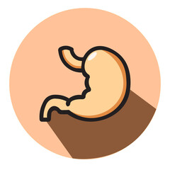 Obraz premium Illustration vector graphic of Stylized Human Stomach Organ Icon Representing Digestion and Health Icon