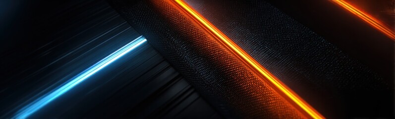 Fototapeta premium Abstract background with neon light stripes and dark background illustration