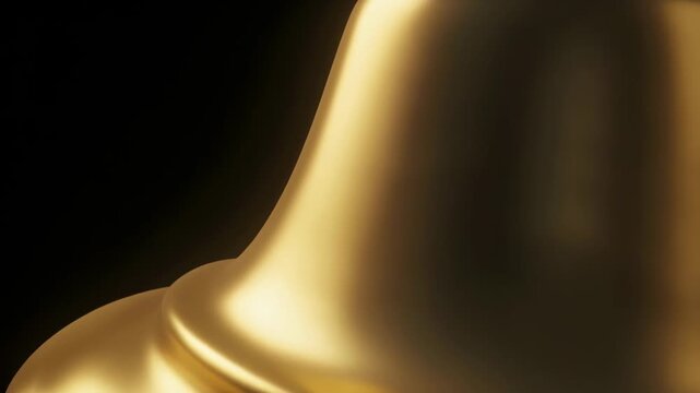 Close-up Golden Bell with Subtle Reflection, Symbol of Celebration and Tradition