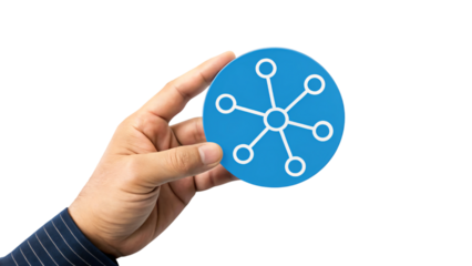 Hand holding a digital connection illustration design concept isolated