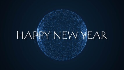 Elegant Happy New Year Text with Glitter Particles