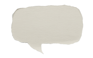 Blank ripped Paper Chat Bubble Template isolated on transparent white background 