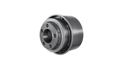 Industrial Metal Bearing Assembly on White Background isolated on a transparent background