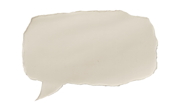 Blank ripped Paper Chat Bubble Template isolated on transparent white background 