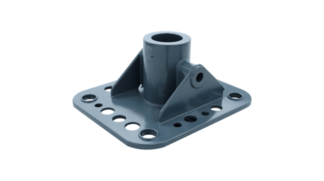 Industrial Metal Base with Central Pipe Fitting Keywords: industrial, metal, base, fitting, pipe isolated on a transparent background