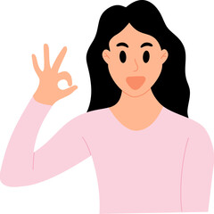 Woman Gesturing OK Sign